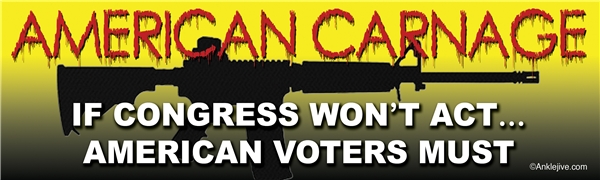 AMERICAN CARNAGE - IF CONGRESS WON’T ACT AMERICAN VOTERS MUST - ANTI-GOP ANTI-NRA Laptop/Window/Bumper Sticker