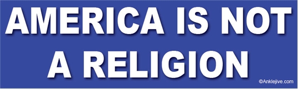 America Is Not A Religion Liberal Progressive Laptop/Window/Bumper Sticker