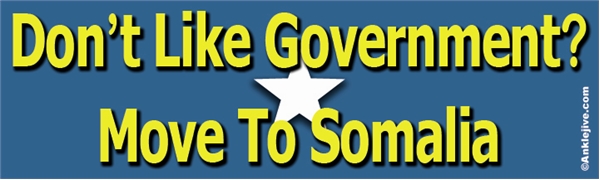 Don’t Like Government? Move To Somalia Liberal Progressive Laptop/Window/Bumper Sticker