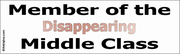 Member of the Disappearing Middle Class - Liberal Progressive Laptop/Window/Bumper Sticker