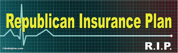 Republican Insurance Plan - R.I.P. - Anti-GOP Anti-Trump Laptop/Window/Bumper Sticker