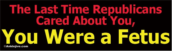 The Last Time Republicans Cared About You, You Were a Fetus Liberal Progressive Laptop/Window/Bumper Sticker